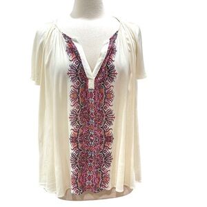 SHOW Me Your Mumu Oversized Cream Print Avalon Swing Top SZ S